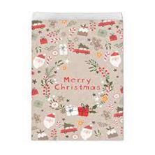 Picture of SCANDI CHRISTMAS KRAFT PAPER TREAT BAGS  X 10 16.5 X 22.2CM